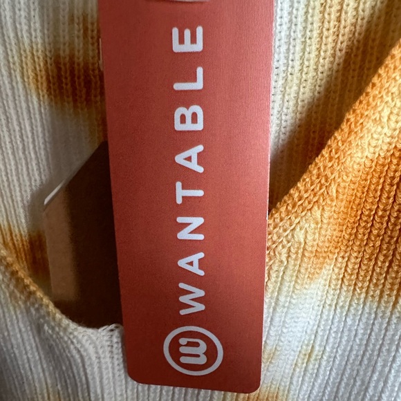 Kori America NWT tie dyed yellow/white v-neck cotton sweater size XL - Picture 3 of 8